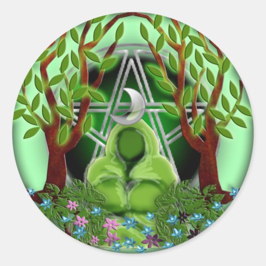Naturgöttin Runder Aufkleber (Vorderseite)