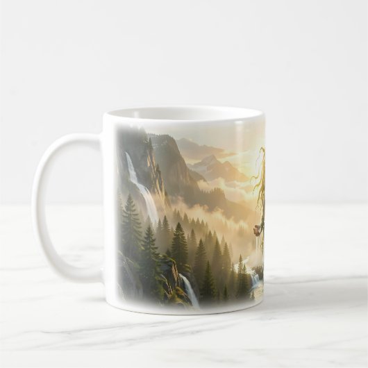 Naturgöttin Wasserfall Berggeist Tasse (Links)