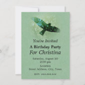 Naturgrüne Bäume Vögel rasend krummen Geburtstag Einladung (Vorderseite)