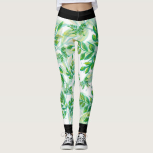 Naturgrüner Dschungel Tropischer Stil Leggings