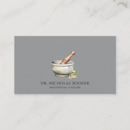 Naturheilkunde Mortar Pestle Black Visitenkarte