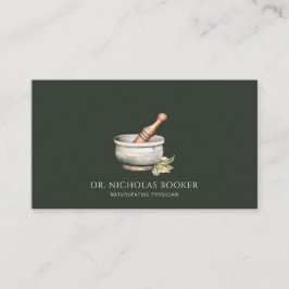 Naturheilkunde Mortar Pestle Black Visitenkarte