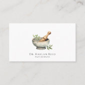 Naturheilkunde Watercolor Mortar Pestle Visitenkarte (Vorderseite)