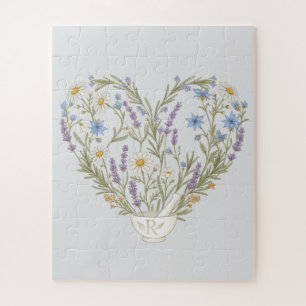 Naturheilmittel: Botanisches Herz Kräuter Puzzle