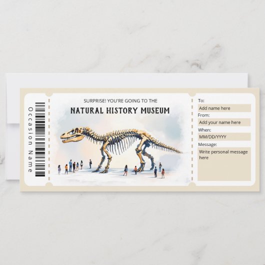 Naturhistorisches Museum Geschenkgutschein Vorlage (Vorderseite)