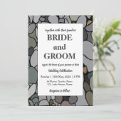 Naturhochzeit aus Steinkies Einladung (Stehend Vorderseite)