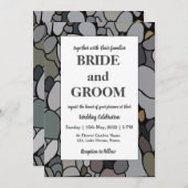 Naturhochzeit aus Steinkies Einladung (Vorne/Hinten)