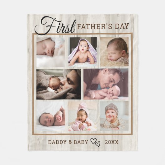 Naturholz des ersten Vaters 8 FotoCollage Fleecedecke (Vorderseite)