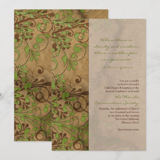 Naturholz- und Blumenfundraiser oder Corporate Einladung (Vorne/Hinten)