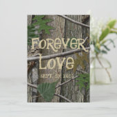 Naturholzbaum und Blätter Einladung (Stehend Vorderseite)