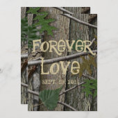 Naturholzbaum und Blätter Einladung (Vorne/Hinten)