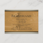 Naturholzkörner Rustikale Holzpappen Monogramm Visitenkarte (Rückseite)