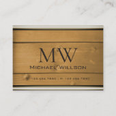 Naturholzkörner Rustikale Holzpappen Monogramm Visitenkarte (Vorderseite)