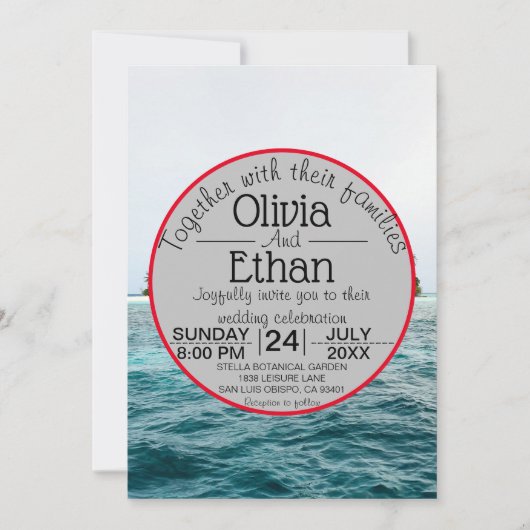 Naturinsel Hochzeit Einladung (Vorderseite)