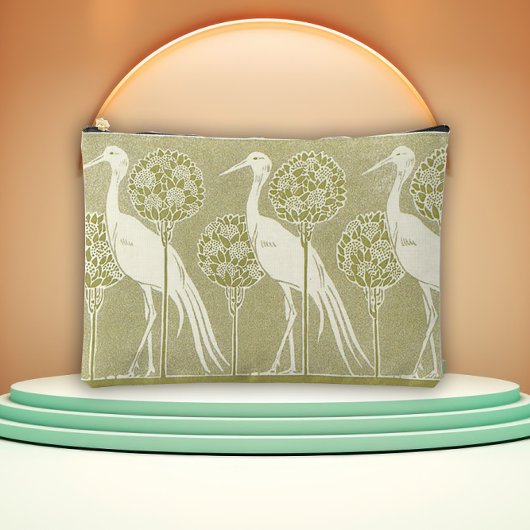 Naturinspirierte Art Nouveau Storch Zubehörtasche
