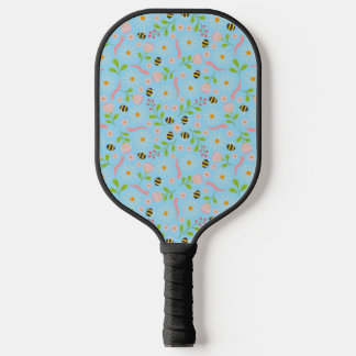 Naturinspirierte Blüten und Kreaturen Pickleball Schläger