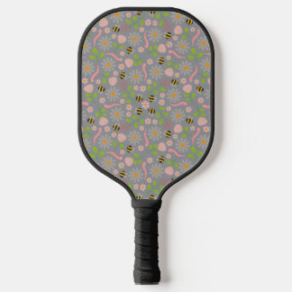 Naturinspirierte Blüten und Kreaturen Pickleball Schläger
