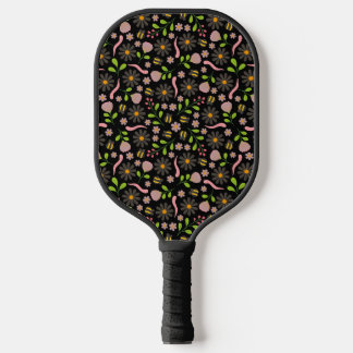 Naturinspirierte Blüten und Kreaturen Pickleball Schläger