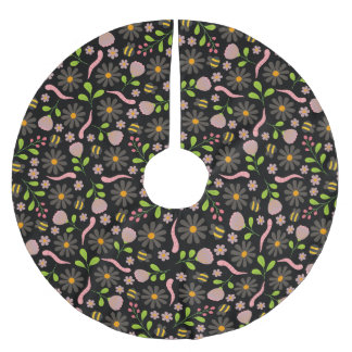 Naturinspirierte Blüten und Kreaturen Polyester Weihnachtsbaumdecke