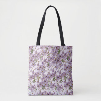 Naturinspirierte lila Blumen-Tasche Tasche