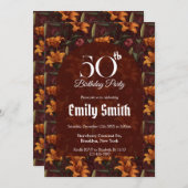 Naturinspirierte Lilien Funkeln Zum 90. Geburtstag Einladung (Vorne/Hinten)