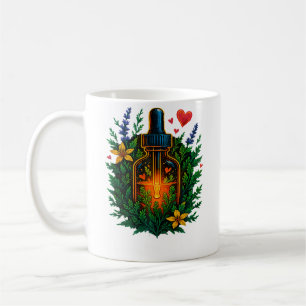 Naturinspirierte Tinktur-Elixier-Flasche mit Kräut Kaffeetasse