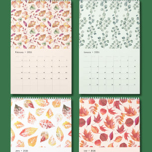 Naturinspirierter botanischer Kunstwandkalender Kalender