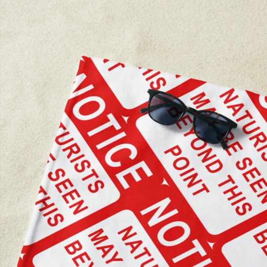 Naturist Beach - Rot-Weiß-Muster Strandtuch (Beispiel)