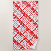 Naturist Beach - Rot-Weiß-Muster Strandtuch (Vorderseite)