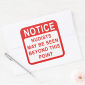 Naturist Camp/Beach-Zeichen Quadratischer Aufkleber (Umschlag)