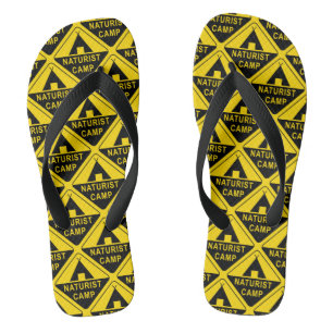 Naturist Camp Sign Print Badesandalen