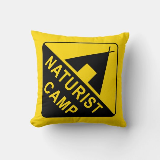 Naturist Camp-Zeichen Kissen (Vorderseite)