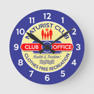 Naturist Runde Wanduhr
