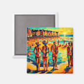 Naturisten am Strand Magnet (Vorderseite/Rückseite)