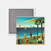 Naturisten am Strand Magnet (Vorderseite/Rückseite)