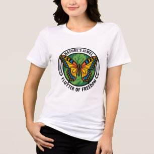 Naturjuwel Schmetterling der Freiheit flattern Tri-Blend Shirt