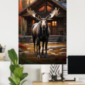 *~* Naturkabine AP49 MOOSE Hütte Poster (Heimbüro)