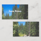 Naturkiefern Landschaft Kunst Blau und Grün Visitenkarte (Vorne/Hinten)