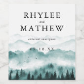 Naturkiefernbäume Personalisiert Weinetikett (Einzelnes Label)