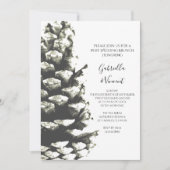 Naturkiefernkone auf dem White Post Wedeling Einladung (Vorderseite)