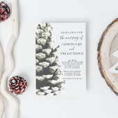 Naturkiefernkone auf der Hochzeit im Weißen Wald Einladung