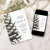 Naturkiefernkone im Brautparty Weißwald Einladung