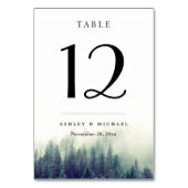 Naturkiefernwald Hochzeit Tischnummer (Vorderseite)