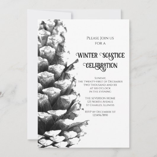 Naturkiefernwald Wintersonne Einladung (Vorderseite)