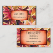 Naturkunde Blätter Terracotta-Farben doppelseitig Visitenkarte (Vorne/Hinten)