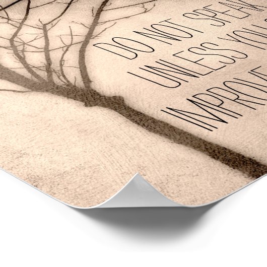 Naturkundeposter mit Text und Baum im Sepiton Poster (Ecke)