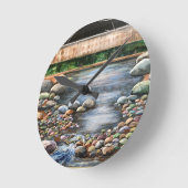 Naturkunst im Wald Runde Wanduhr (Winkel)