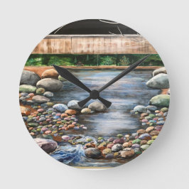 Naturkunst im Wald Runde Wanduhr