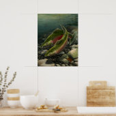Naturkunst Prints Coho Lachs Angeln Kunst Poster (Küche)