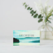 Naturkunst Ruhe blau und aquamarin nebelig See Visitenkarte (Stehend Vorderseite)